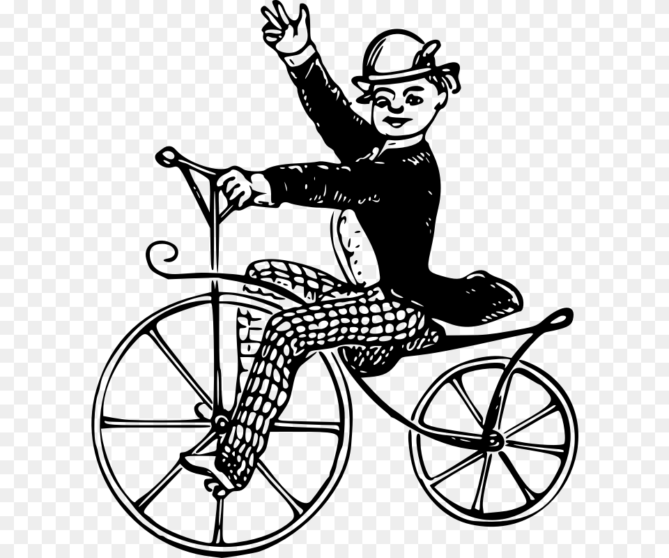 Wheel Clipart Cycling Cartoon Vintage Bicycle, Gray Free Png