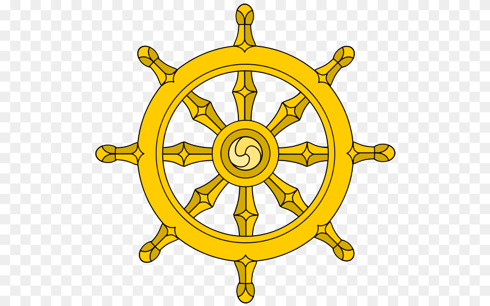 Wheel Of Dharma Yellow, Steering Wheel, Transportation, Vehicle, Chandelier Free Png Download