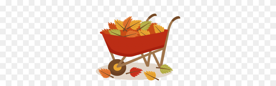 Wheelbarrow Cutting Fall Cuts Autumn, Leaf, Plant, Transportation, Vehicle Free Png Download