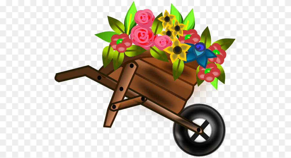 Wheelbarrow Of Flowers Svg Clip Arts Flower Wheelbarrow Clipart, Vehicle, Transportation, Wheel, Machine Free Transparent Png