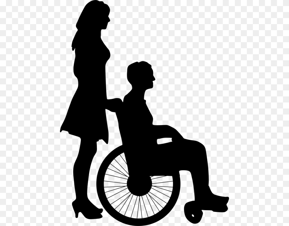 Wheelchair Accessible Van Disability Old Age Silhouette Gray Free Png Download