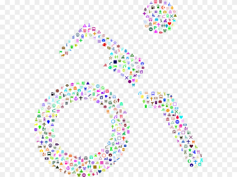 Wheelchair Disabled Disability Icons Set Symbols Circle, Number, Symbol, Text Free Png