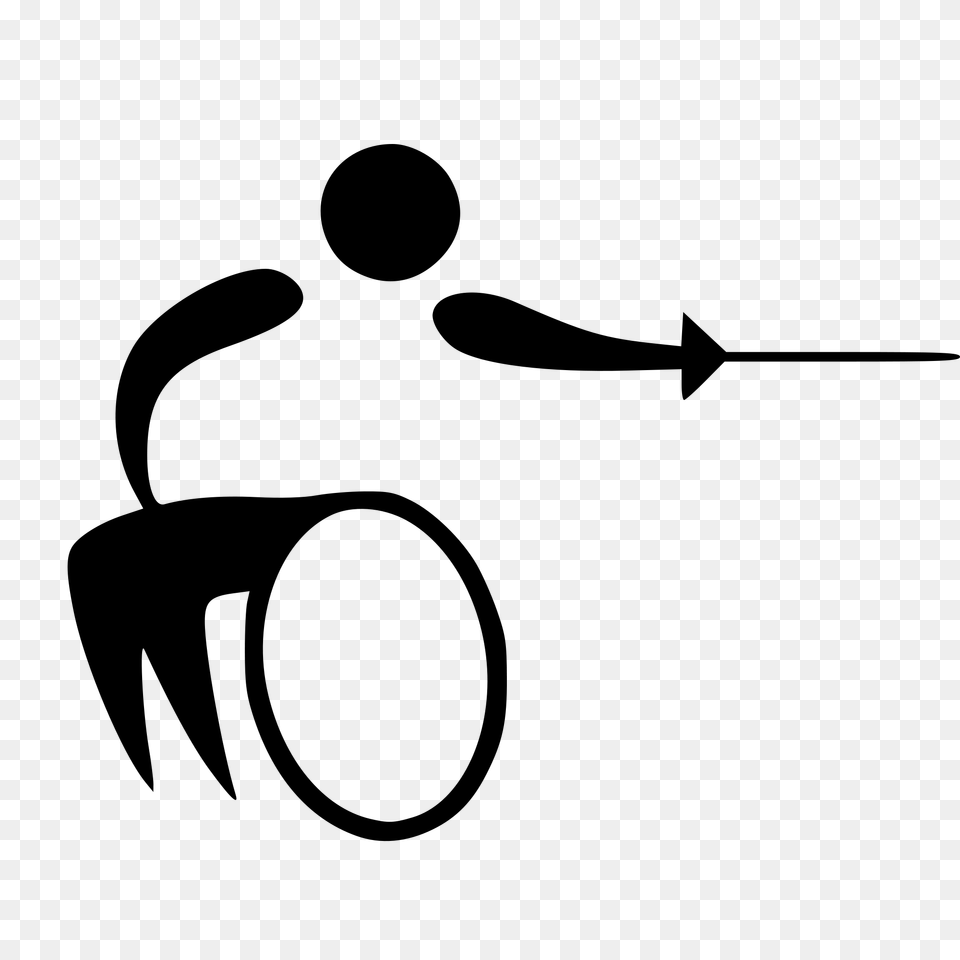 Wheelchair Fencing Pictogram, Gray Png