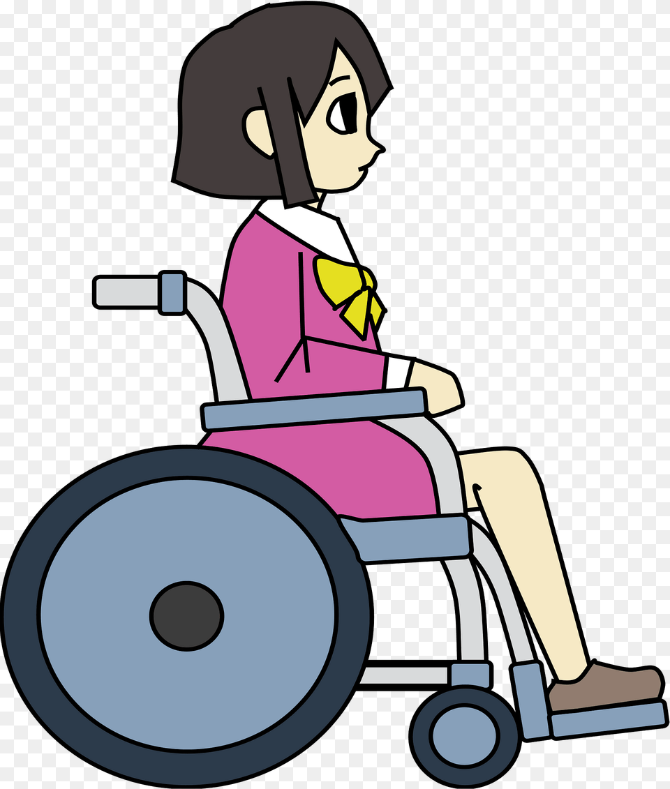 Wheelchair Girl Clipart, Chair, Furniture, Grass, Device Free Transparent Png
