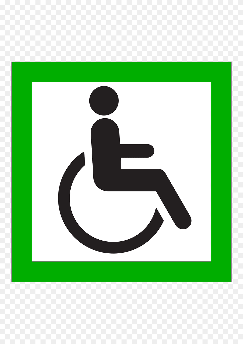 Wheelchair Green2 Clipart, Sign, Symbol Free Png