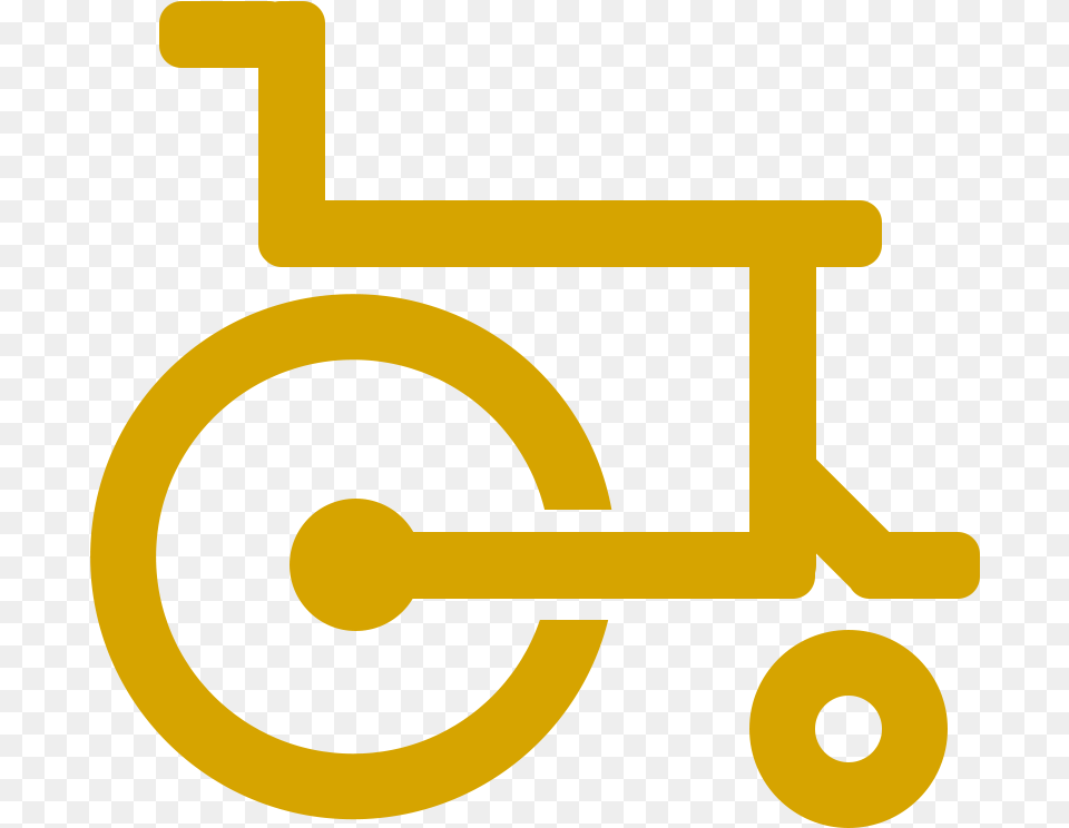 Wheelchair Icon Gold Circle, Furniture, Chair, Text Free Png Download