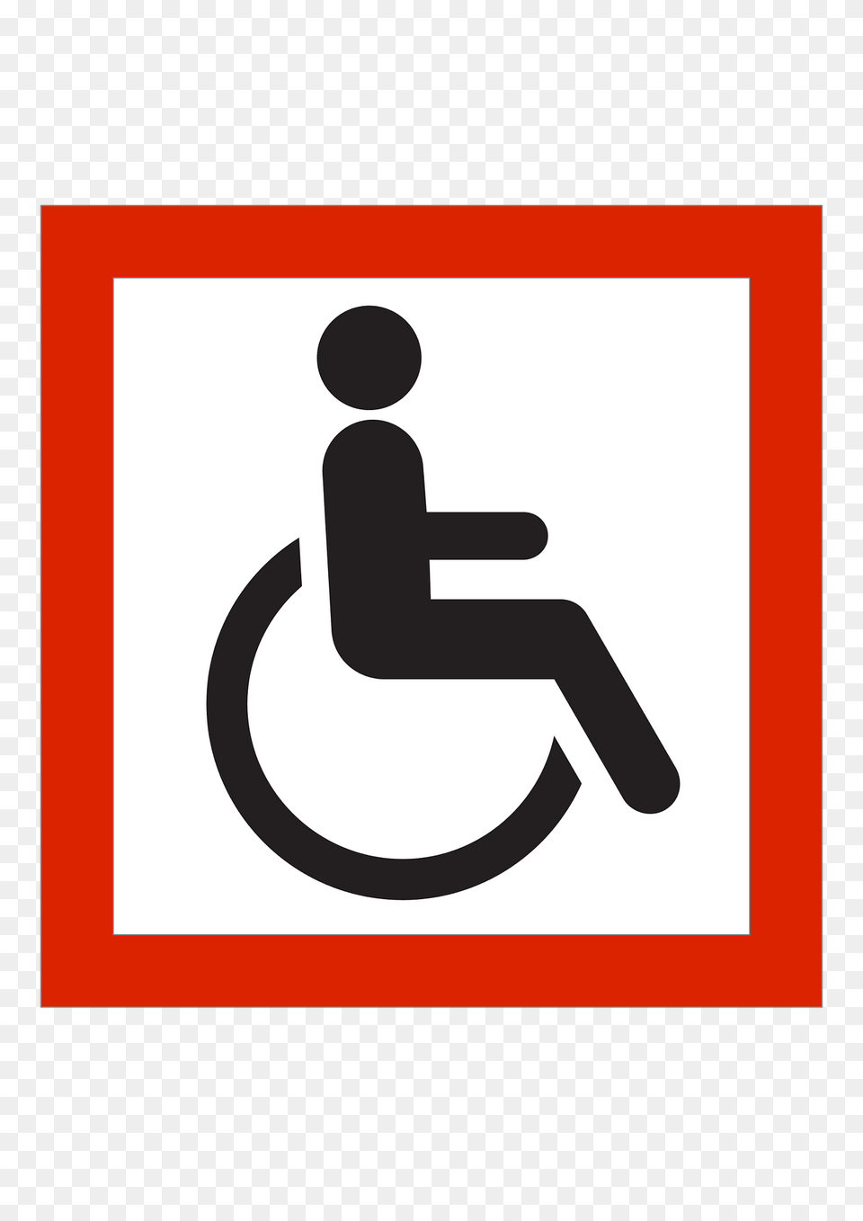 Wheelchair Red1 Clipart, Sign, Symbol, Road Sign Free Transparent Png