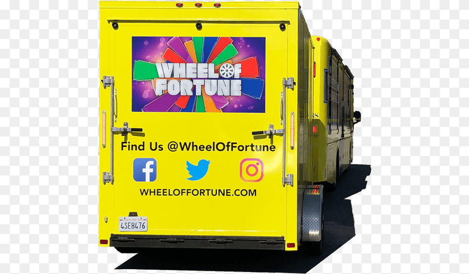 Wheelmobile Find Us Wheeloffortune Commercial Vehicle, Advertisement, Machine, Wheel, Transportation Png