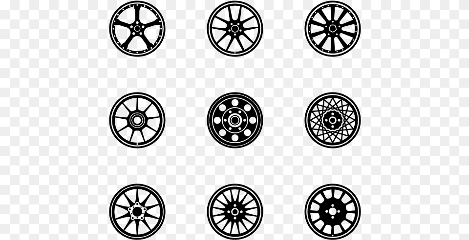 Wheels Icons, Gray Png