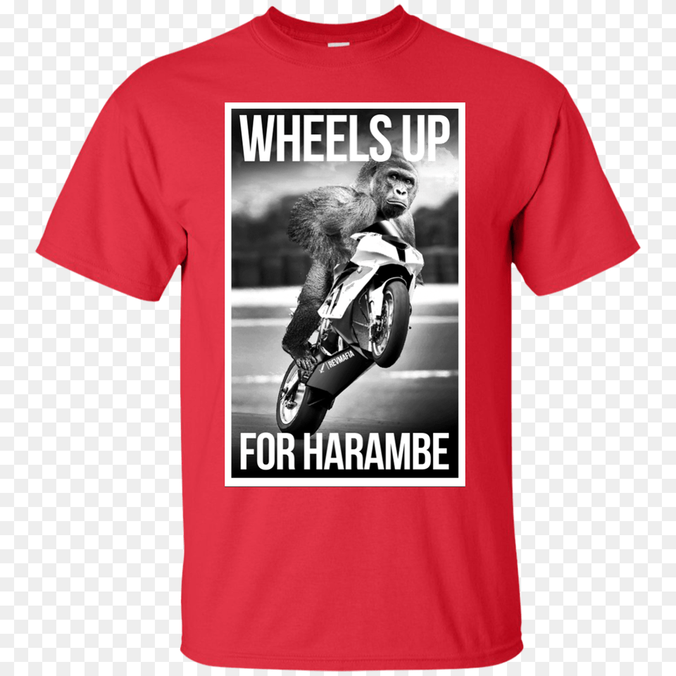 Wheelsup For Harambe, T-shirt, Clothing, Shirt, Adult Free Transparent Png