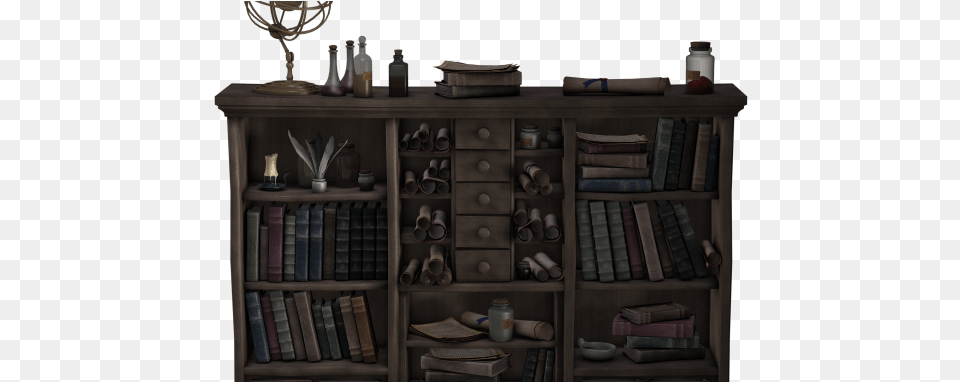 When Bookcase, Furniture, Cabinet Png Image