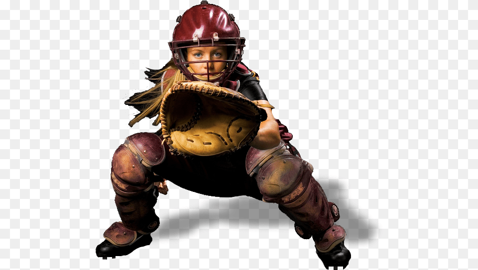 When Female Softball Catcher, Helmet, Baseball, Baseball Glove, Clothing Free Png Download