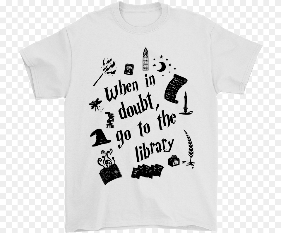 When In Doubt Go To The Library Harry Potter Shirts T Shirt With Anchor, Clothing, T-shirt Png