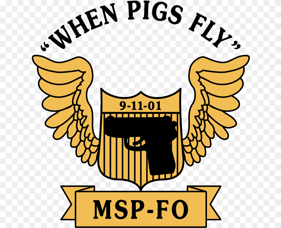 When Pigs Fly Msp Fo, Emblem, Symbol, Logo, Badge Free Png