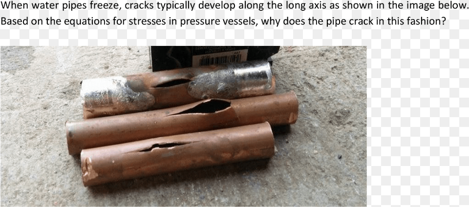 When Water Pipes Freeze Cracks Typically Develop Along Burst Pipes In Winter, Corrosion, Mortar Shell, Weapon, Dynamite Png Image