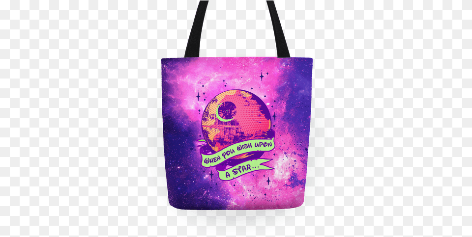 When You Wish Upon A Death Star Tote Galaxy Tote Bag, Accessories, Handbag, Tote Bag, Purple Free Png Download