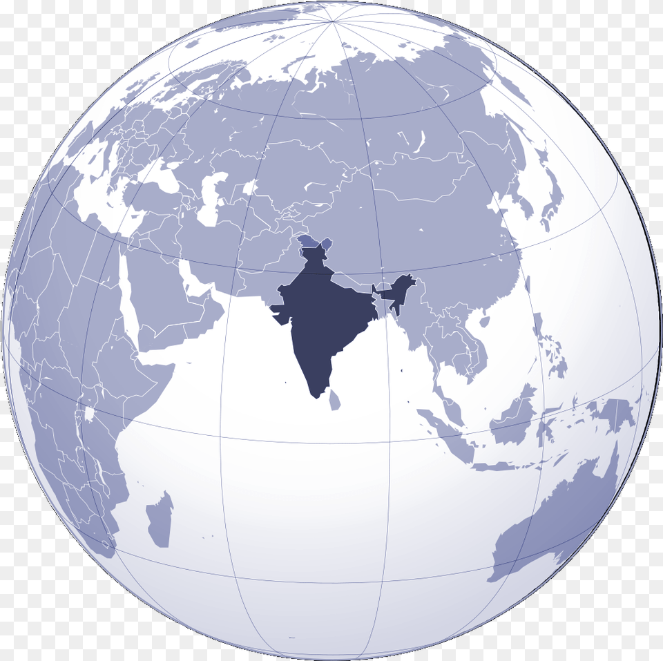 Where Is India Located Large Map India On Globe Vector, Astronomy, Planet, Outer Space, Sphere Free Transparent Png