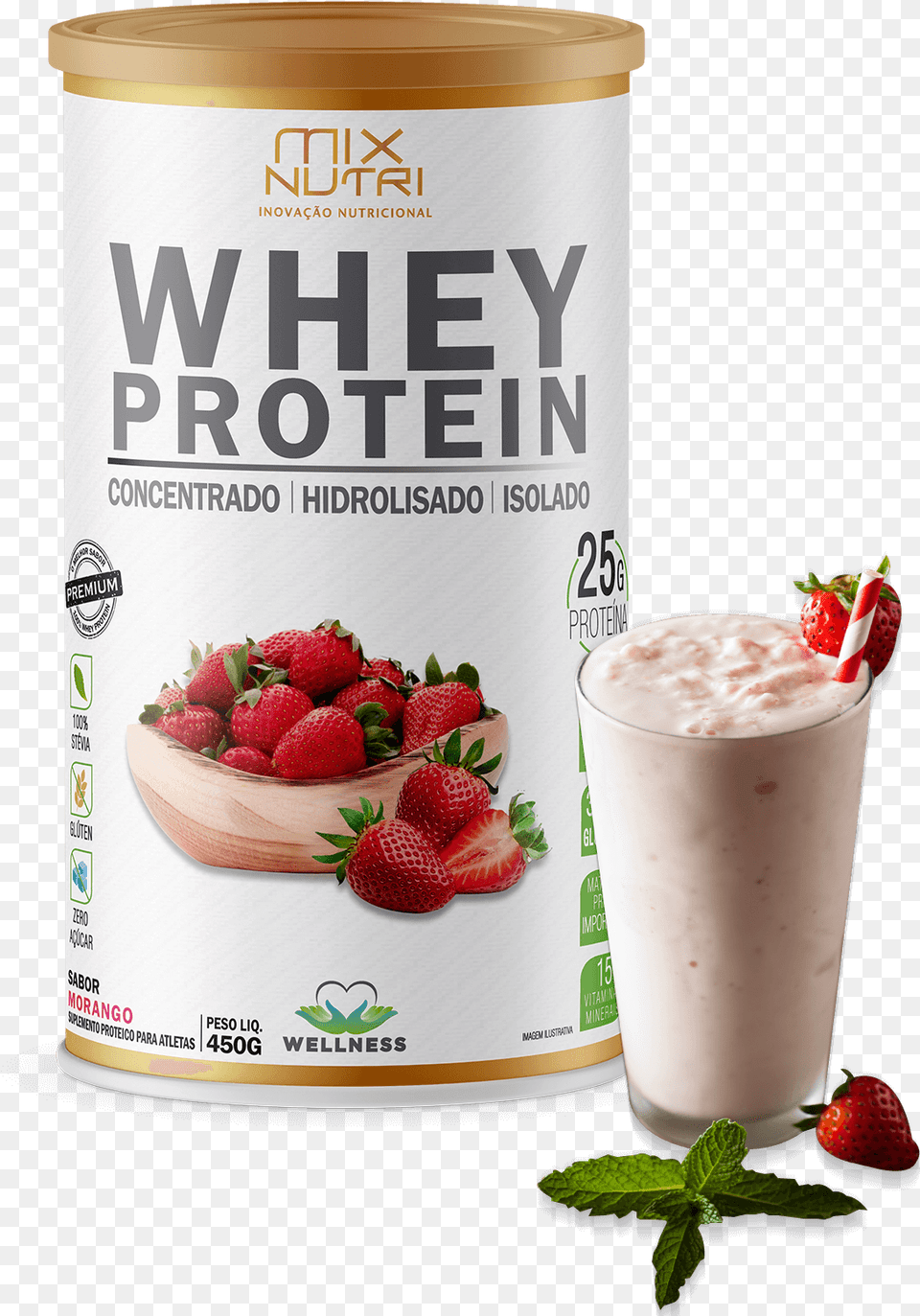 Whey Protein Morango Vegan Protein Mix Nutri, Yogurt, Juice, Food, Dessert Png Image