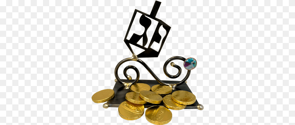 Whimsical Decorative Dreidel By Gary Rosenthal Cash, Treasure, Gold, Accessories, Bronze Png Image