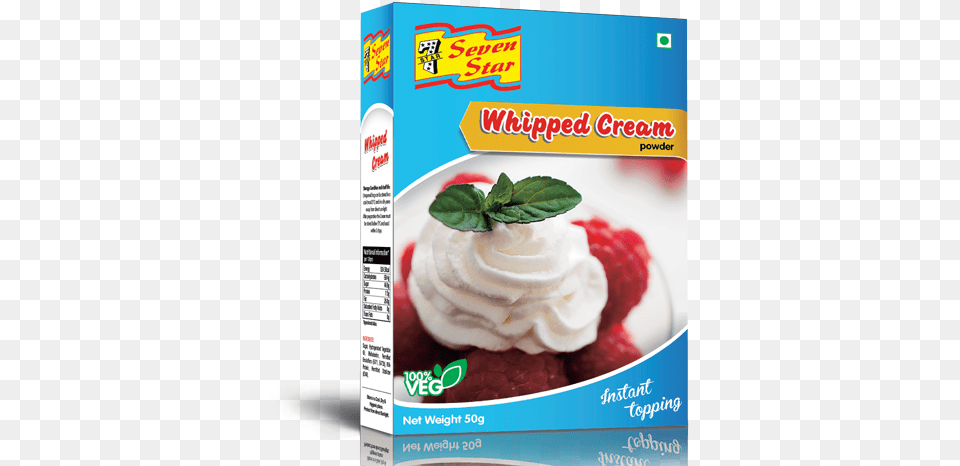 Whipped Cream Powder Seven Star Foods, Dessert, Food, Whipped Cream, Berry Free Transparent Png