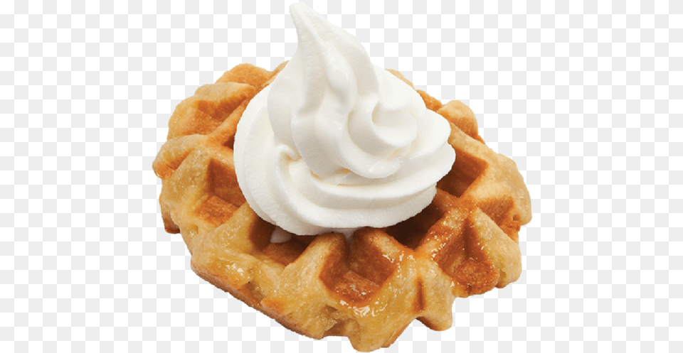 Whipped Cream Waffles Ice Cream, Food, Waffle, Dessert, Ice Cream Png Image