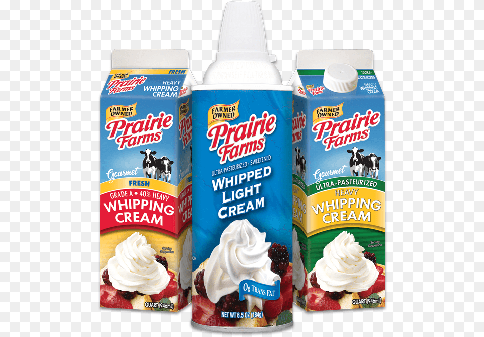 Whipping Cream Prairie Farms Dairy Prairie Farms Heavy Whipping Cream, Whipped Cream, Food, Dessert, Ice Cream Free Transparent Png