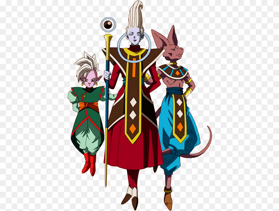 Whis Beerus And Supreme Kai Beerus Whis Supreme Kai, Adult, Person, Female, Costume Png Image