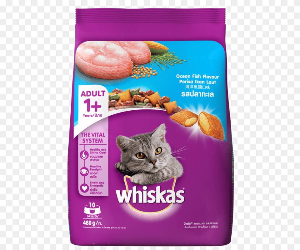 Whiskas With Ocean Fish, Advertisement, Animal, Cat, Mammal Png Image