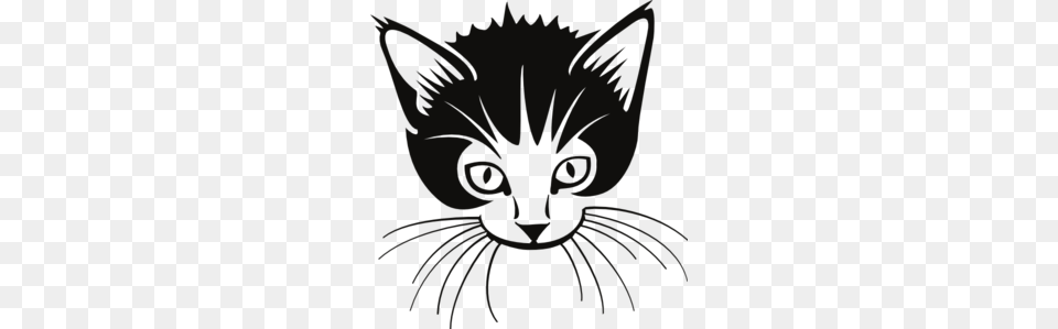 Whiskers Clipart Black And White, Animal, Cat, Mammal, Pet Png