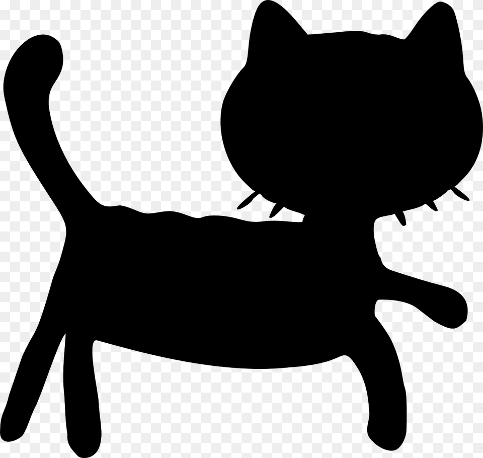 Whiskers Domestic Short Haired Cat Black Cat Dog Cat Grabs Treat, Gray Free Png Download