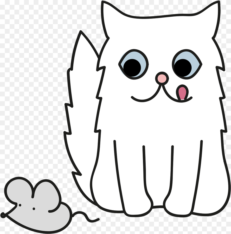 Whiskers Line Art Cat Thumbnail Cartoon Clip Art Persian Cat Drawing Cartoon, Animal, Kangaroo, Mammal Free Png Download