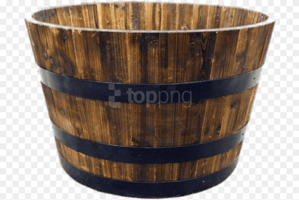 Whiskey Barrel Wood Half Barrel, Hot Tub, Tub Free Transparent Png
