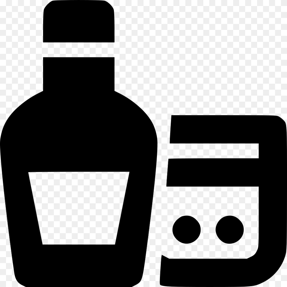 Whiskey Bottle Icon, Stencil, Alcohol, Beverage, Liquor Free Png Download