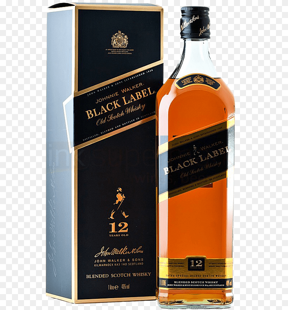 Whisky Black Label Johnnie Walker Black Label Box, Alcohol, Beverage, Liquor, Food Free Transparent Png