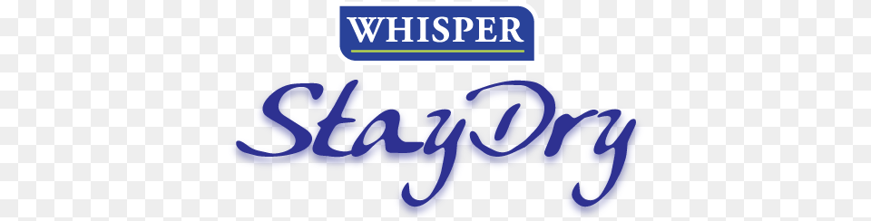 Whisper Stay Dri Logo Incontinence Pad, Text Png