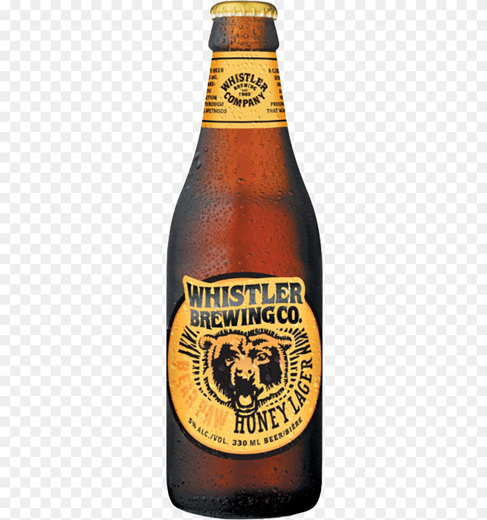 Whistler Brewing Company Bear Paw Honey Lager 330 Ml Chicago Bears Logos Uniforms And Mascots, Alcohol, Beer, Beer Bottle, Beverage Free Transparent Png