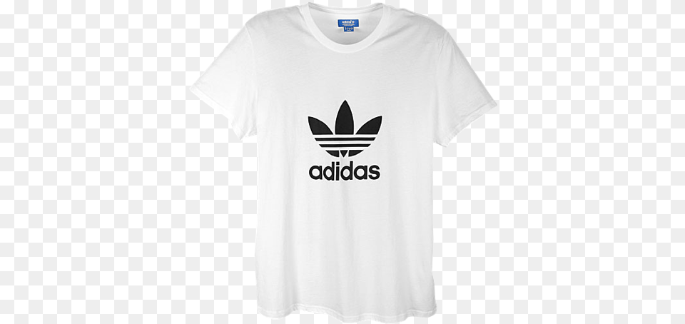 White Adidas Logo T Shirt Adidas Originals, Clothing, T-shirt Png Image