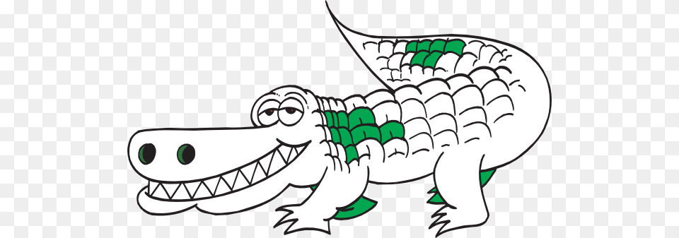 White Alligator Outline Clip Art, Animal, Crocodile, Reptile Free Png