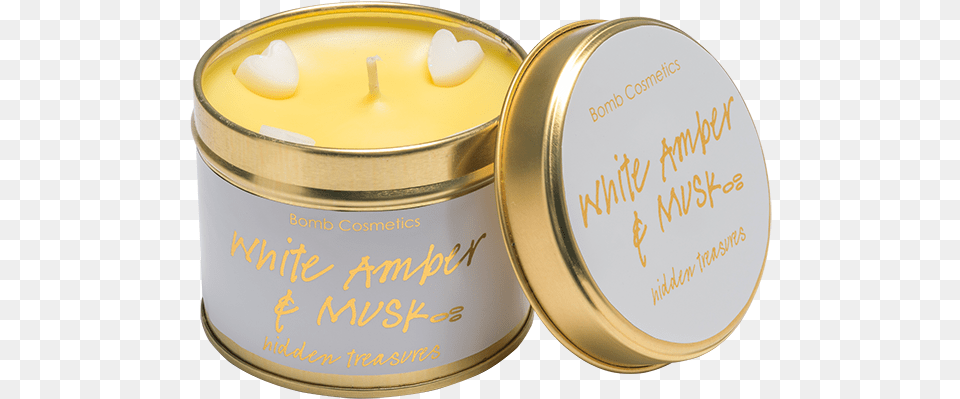 White Amber Amp Musk Tinned Candle Bomb Cosmetics White Amber Amp Musk Tinned Candle, Head, Person, Tin Free Png