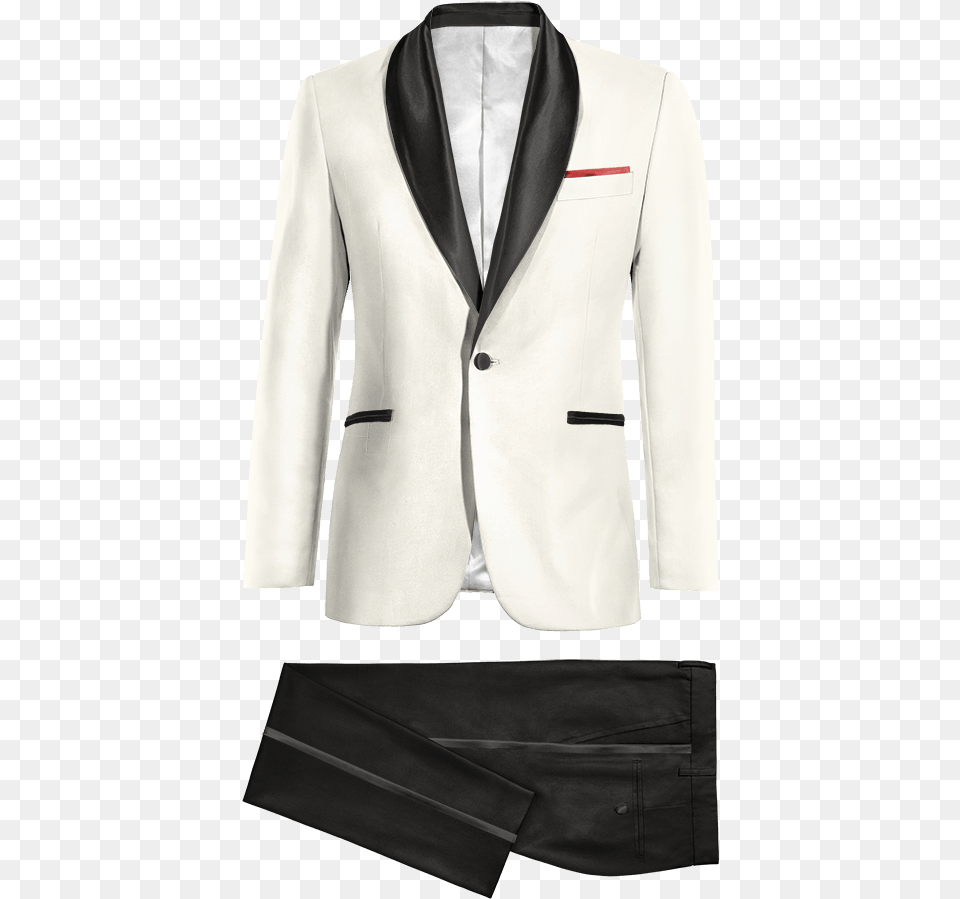 White Amp Black Round Lapel Polyester Tuxedo Smoking Azul Y Blanco, Blazer, Clothing, Coat, Formal Wear Free Png Download