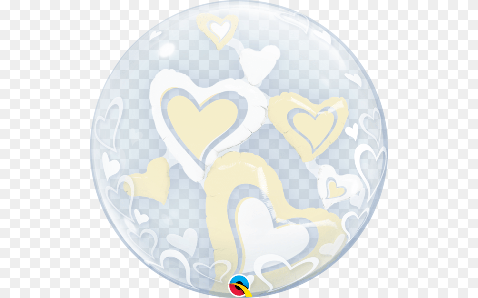 White Amp Ivory Floating Hearts Bubble Balloon Clipart Heart, Sphere, Plate, Astronomy, Outer Space Png Image