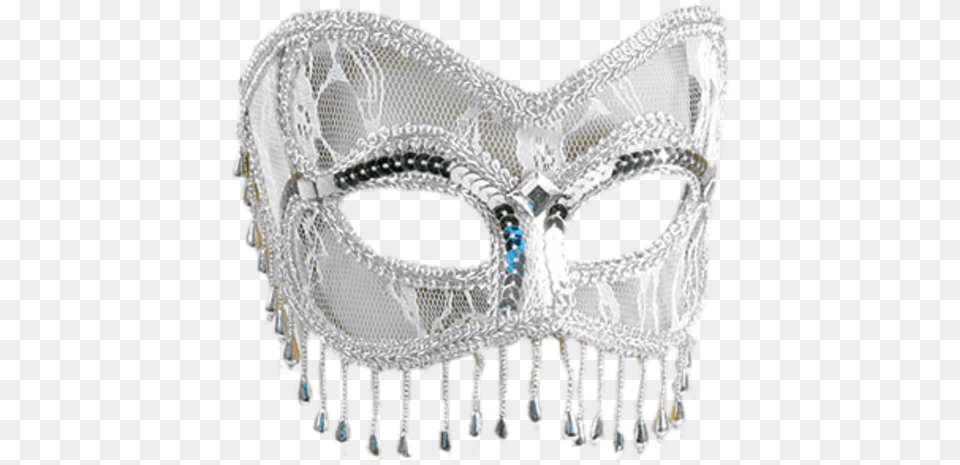 White Amp Silver Masquerade Mask White Masquerade Mask, Chandelier, Lamp Free Png