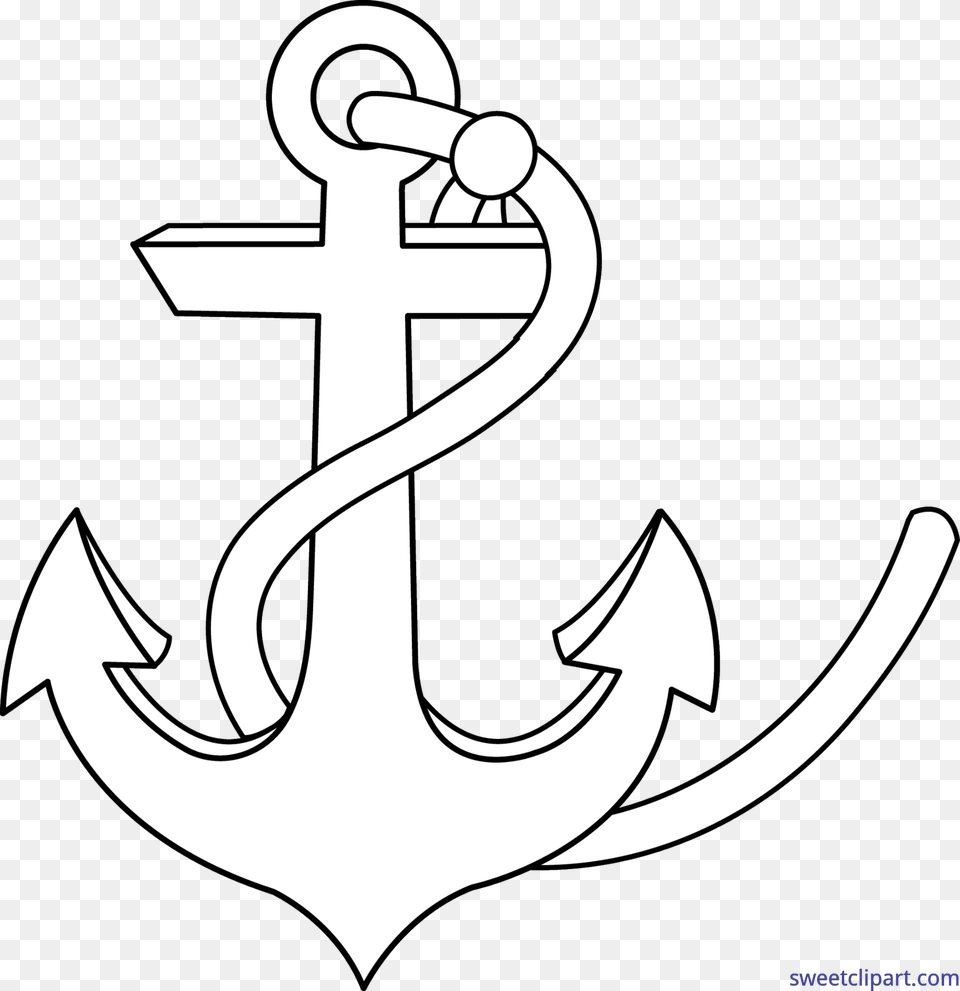 White Anchor With Black Background, Electronics, Hardware, Hook Free Png