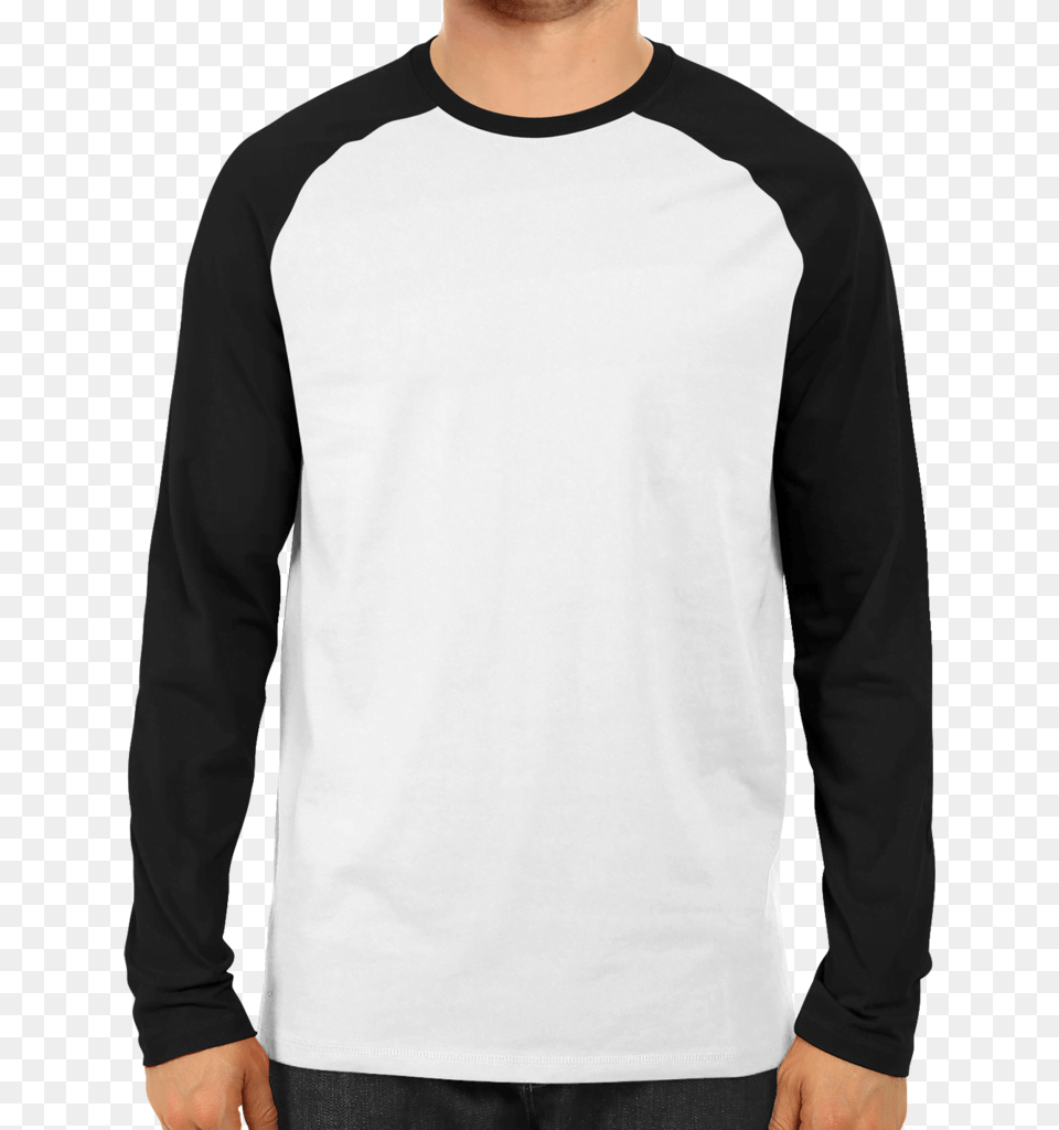 White And Black Blank Long Sleeved T Shirt, Clothing, Long Sleeve, Sleeve, T-shirt Free Transparent Png