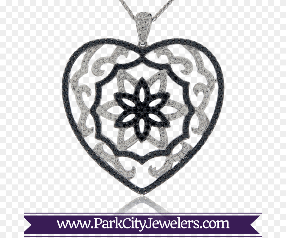 White And Black Diamond Heart Pendant Park City Jewelers Ivory Ring, Accessories, Jewelry, Necklace, Gemstone Free Png