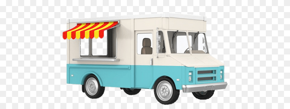 White And Blue Food Truck, Moving Van, Transportation, Van, Vehicle Free Png