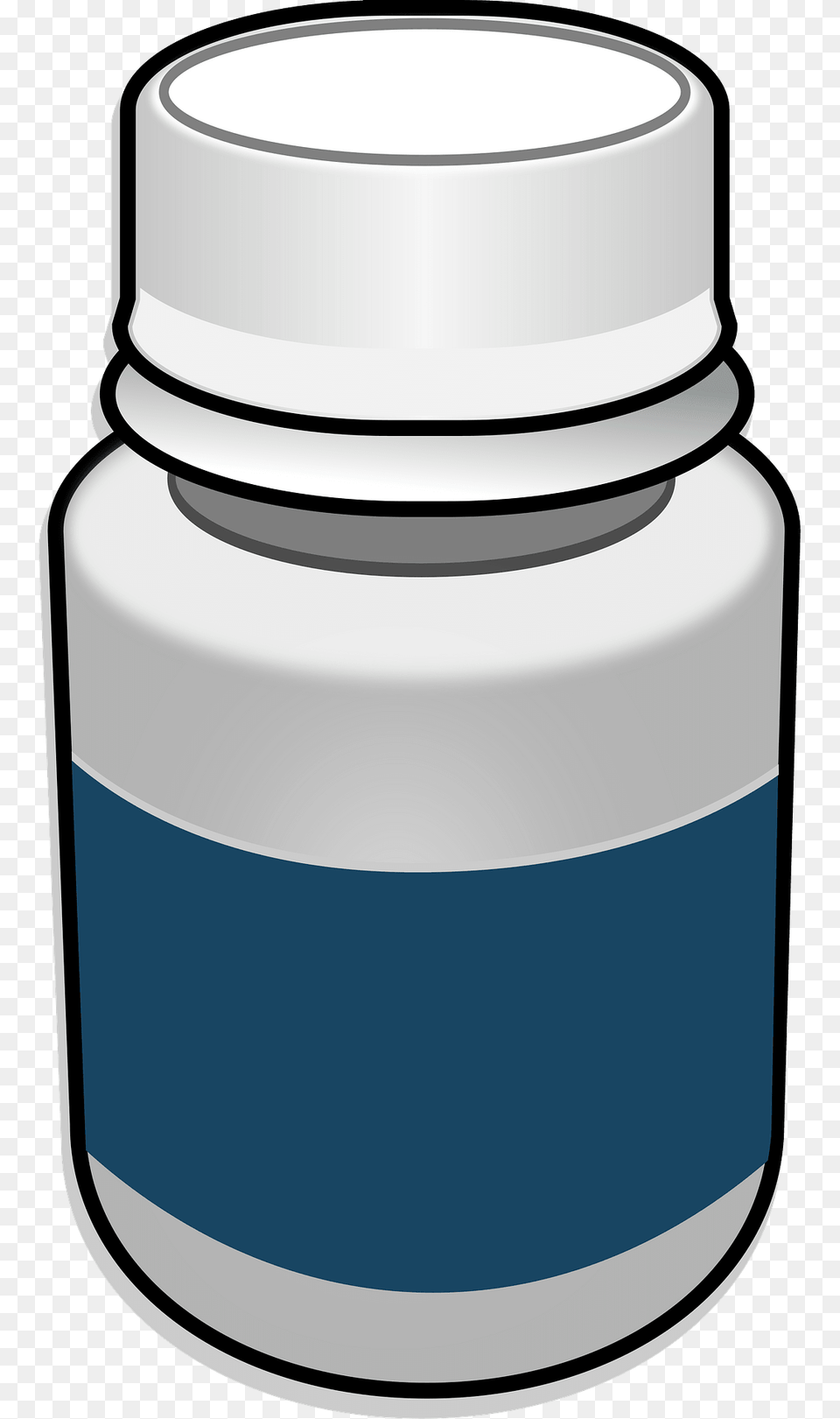 White And Blue Pill Bottle Clipart, Jar, Ink Bottle Free Transparent Png