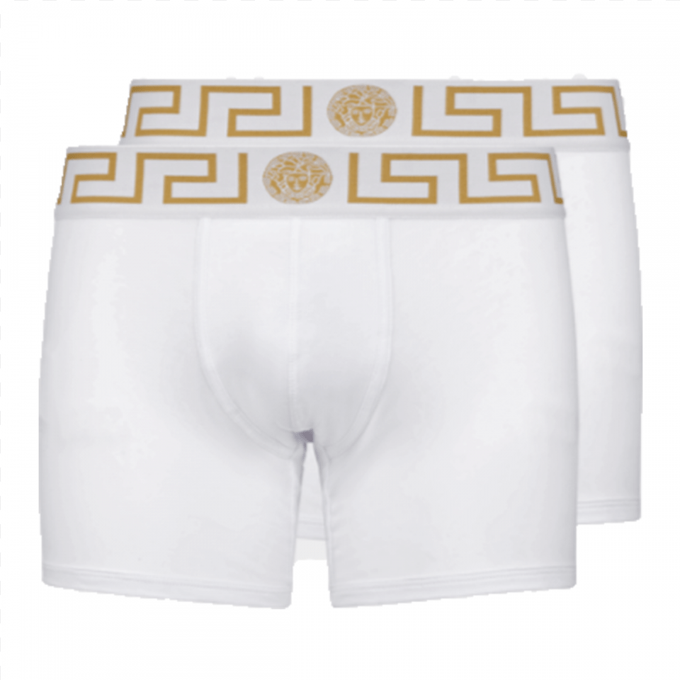 White And Gold Versace Boxers, Clothing, Underwear Free Png