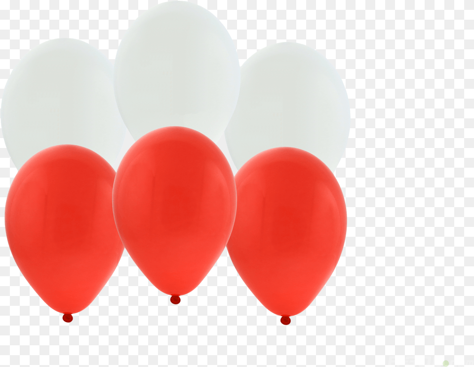 White And Red Balloons 10 Pcs Balony Biae I Czerwone, Balloon Free Transparent Png
