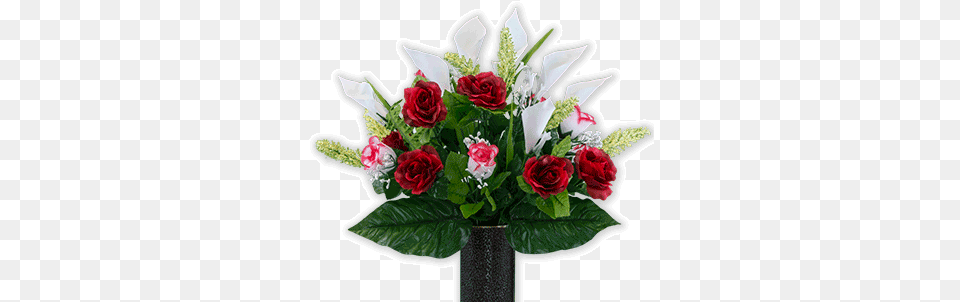White And Red Roses With Calla Lily Bouquet, Flower, Flower Arrangement, Flower Bouquet, Plant Png